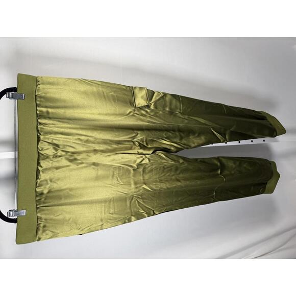 LOGO by Lori Goldstein Women's Pants Satin Cargo Pant Green Size XL - Picture 3 of 5
